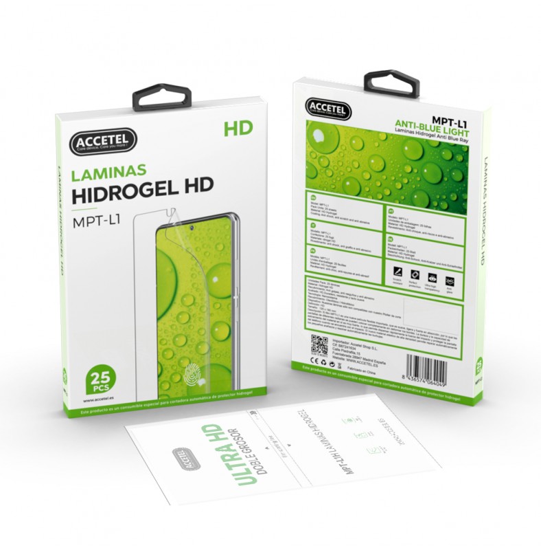 MPT-L1 Láminas Hidrogel - Ultra HD Doble Grosor Pack 25Pcs (Nuevo)