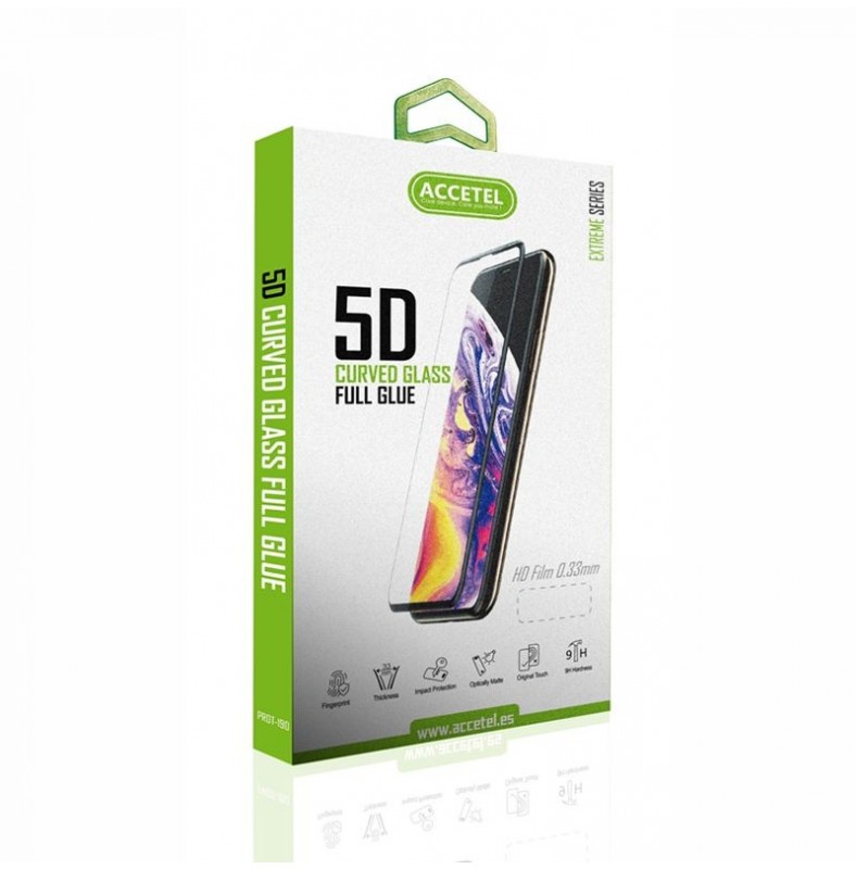 Cristal Templado 5D Curvado - iPhone XR Negro