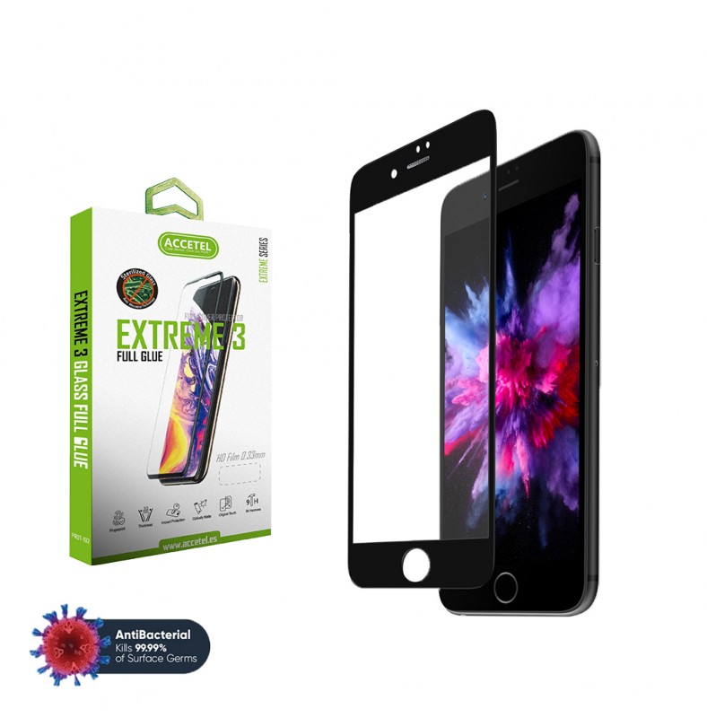 Protector Cristal Anti-Microbial - iPhone 6 Plus/6S Plus Negro